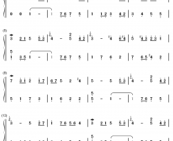 bwv 1068简谱-巴赫歌曲-数字双手曲谱