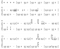 离川钢琴简谱-数字双手-mt1990