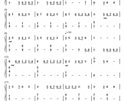 彩云追月片段钢琴简谱-数字双手-王建中