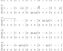 日暮里钢琴简谱-数字双手-jinbao