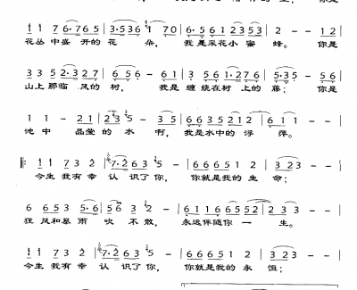 永远伴随你一生简谱 闫学晶演唱 