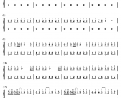 森林钢琴简谱-数字双手-灰澈