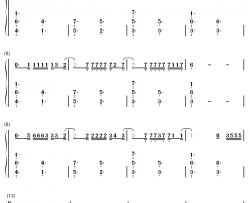 la difícil简谱-camilo歌曲-数字双手曲谱