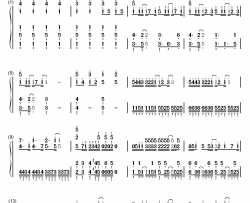 五等分の気持ち钢琴简谱-数字双手-中野家五姐妹