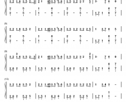 hush钢琴简谱-数字双手-lasse lindh