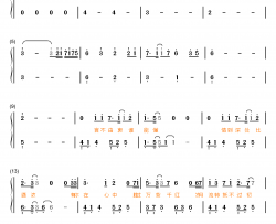 因你钢琴简谱-数字双手-陈伟霆