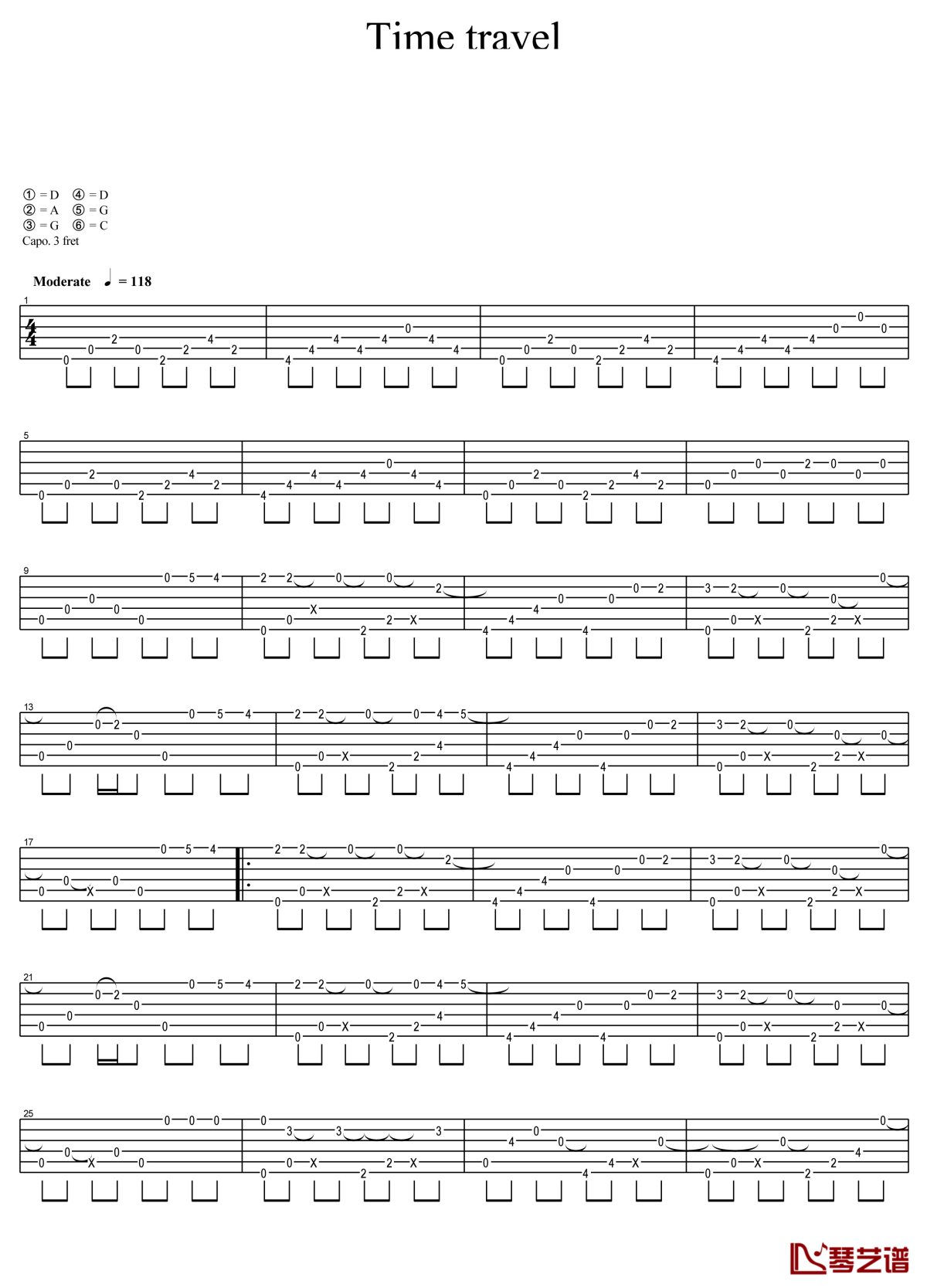 time travel吉他谱-岸部真明-时间是让人猝不及防的旅行1