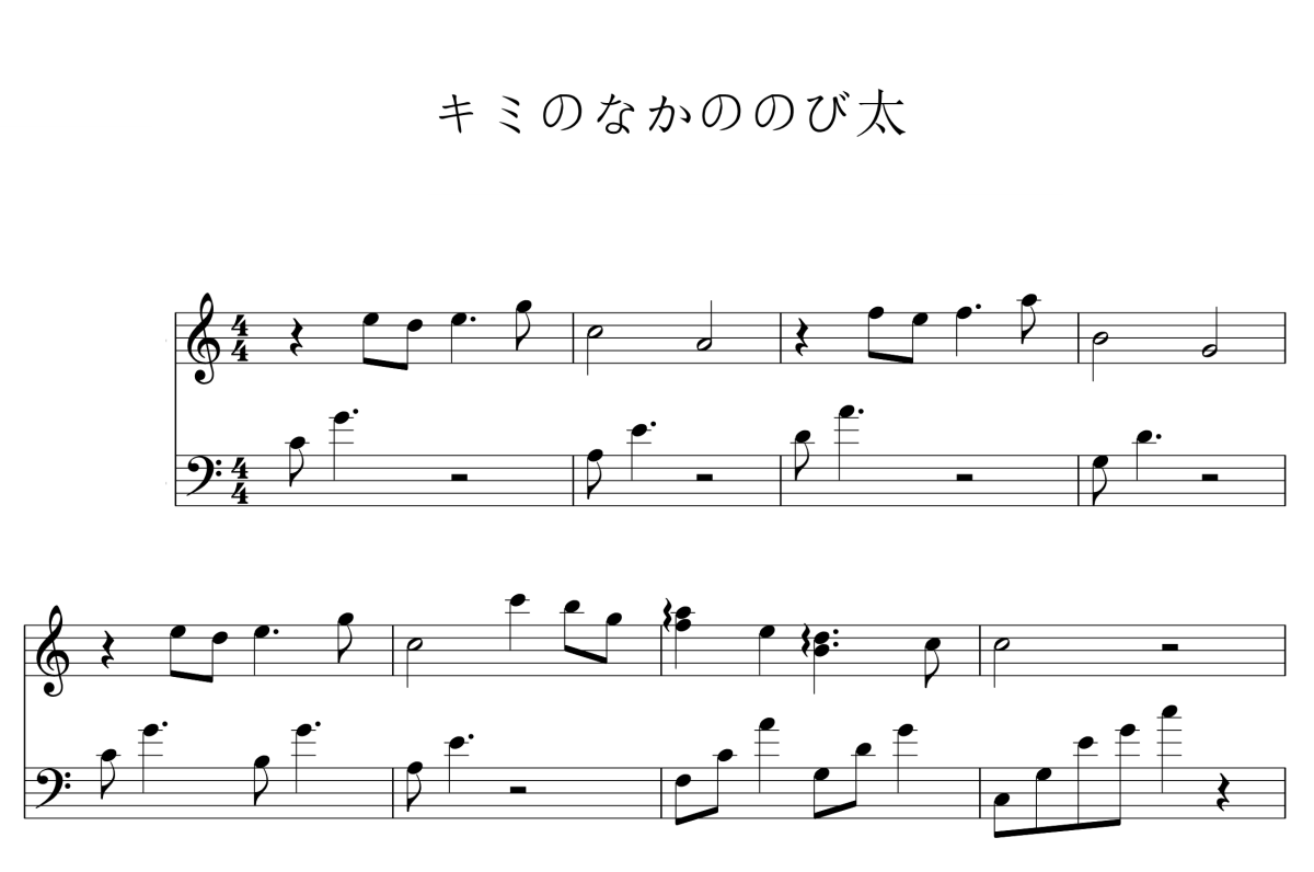 キミのなかののび太钢琴谱 哆啦a梦1